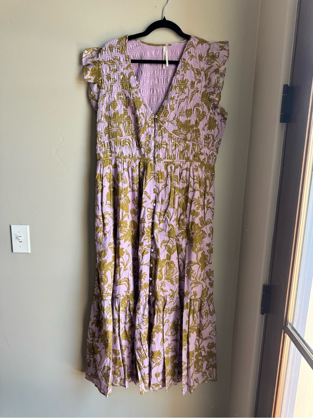 Anthropologie The Peregrine Midi Floral Dress Romantic Boho XL Cottagecore Chic - Picture 2 of 7